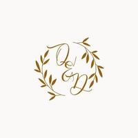 QD initial wedding monogram logo vector