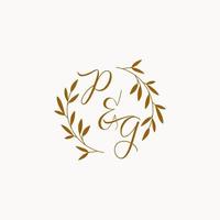 PG initial wedding monogram logo vector