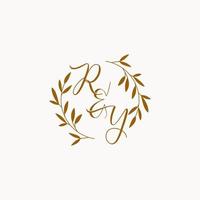 RY initial wedding monogram logo vector