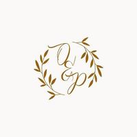 OP initial wedding monogram logo vector