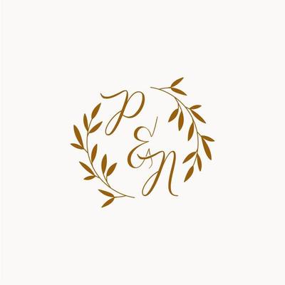 PM wedding initials, botanical boho logo & monogram on Behance