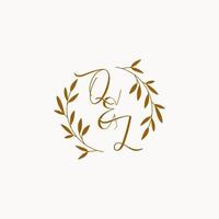 QL initial wedding monogram logo vector