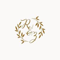 RZ initial wedding monogram logo vector