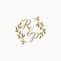 logotipo de monograma de boda inicial rp vector