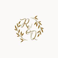 RQ initial wedding monogram logo vector