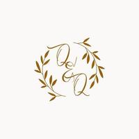 QQ initial wedding monogram logo vector
