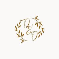 QO initial wedding monogram logo vector