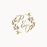 PO initial wedding monogram logo vector