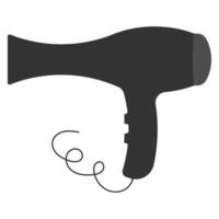 Hair dryer. Black vector icon