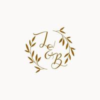 LB initial wedding monogram logo vector