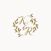 KR initial wedding monogram logo vector