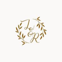 LR initial wedding monogram logo vector