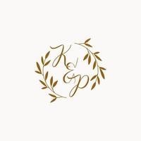 KP initial wedding monogram logo vector