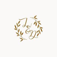 logotipo de monograma de boda inicial de ld vector