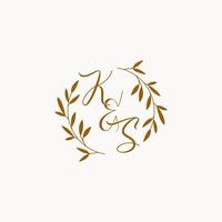 KS initial wedding monogram logo vector