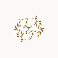 LF initial wedding monogram logo vector