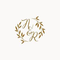 NR initial wedding monogram logo vector