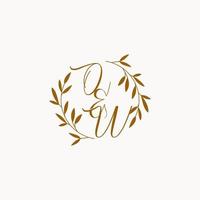 OW initial wedding monogram logo vector