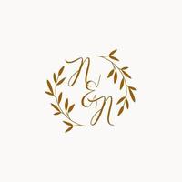 NN initial wedding monogram logo vector
