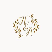 NN initial wedding monogram logo vector