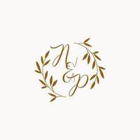 NP initial wedding monogram logo vector