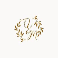 OM initial wedding monogram logo vector