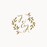 JA initial wedding monogram logo vector