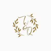 IQ initial wedding monogram logo vector