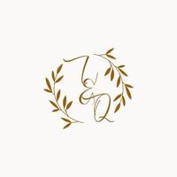 IQ initial wedding monogram logo vector