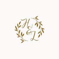 HL initial wedding monogram logo vector