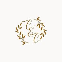 CC initial wedding monogram logo vector