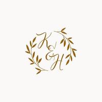 KH initial wedding monogram logo vector