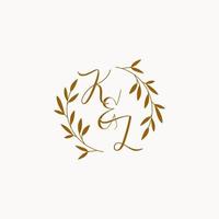 KL initial wedding monogram logo vector