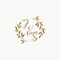 JS initial wedding monogram logo vector