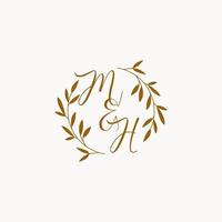 MH initial wedding monogram logo vector