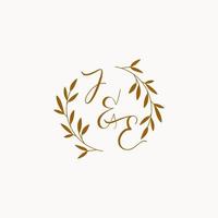 JE initial wedding monogram logo vector