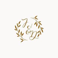 JD initial wedding monogram logo vector