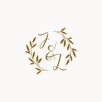 JL initial wedding monogram logo vector
