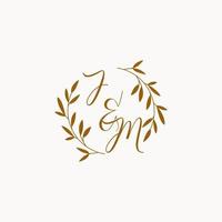 JM initial wedding monogram logo vector