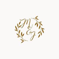 MJ initial wedding monogram logo vector