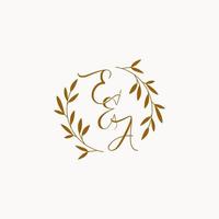 logotipo de monograma de boda inicial de ea vector