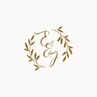 EJ initial wedding monogram logo vector