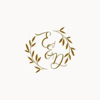 ED initial wedding monogram logo vector