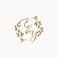 EY initial wedding monogram logo vector