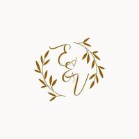 EV initial wedding monogram logo vector