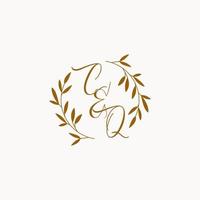 CQ initial wedding monogram logo vector