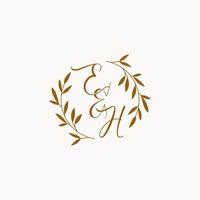 EH initial wedding monogram logo vector