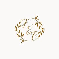 FC initial wedding monogram logo vector