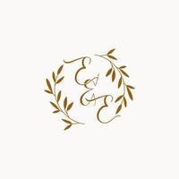 EE initial wedding monogram logo vector