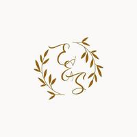 ES initial wedding monogram logo vector